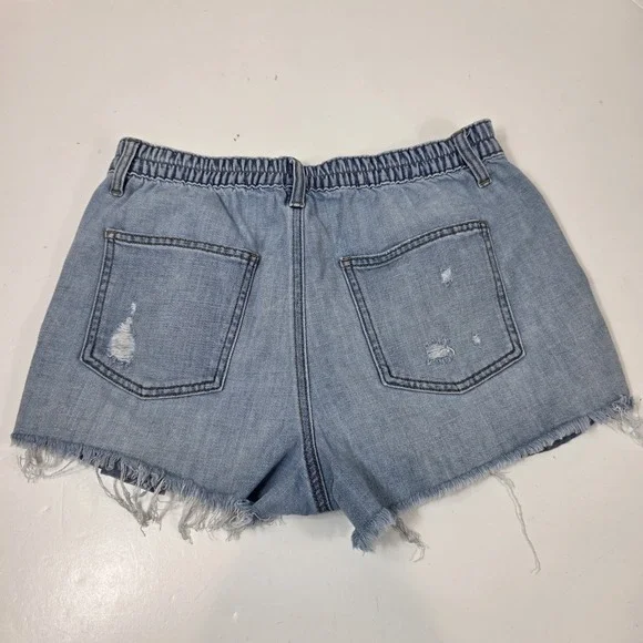 aerie women's shorts chambray cut off decroative pockets medium - Picture 2 of 8